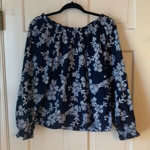 Floral Navy Blue Women's Top